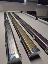 Load image into Gallery viewer, 1 Piece Wood Grain Effect Pro Aluminium Cue Case with Metal Ends – Holds 2x Cues – Three Colours Available: Black, Purple and Gold