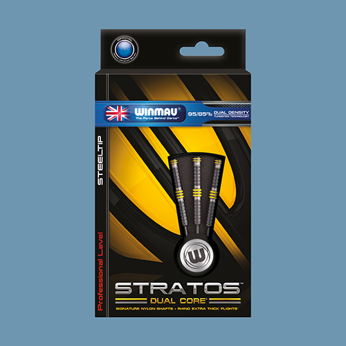 Stratos Onyx, 95/85% Dual Density Tungsten Winmau Darts, Signature Nylon Shafts