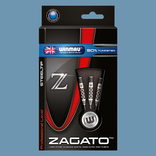 Winmau Zagato Darts 90% Tungsten, Laser Etched Aluminium Shafts, Rhino Flights